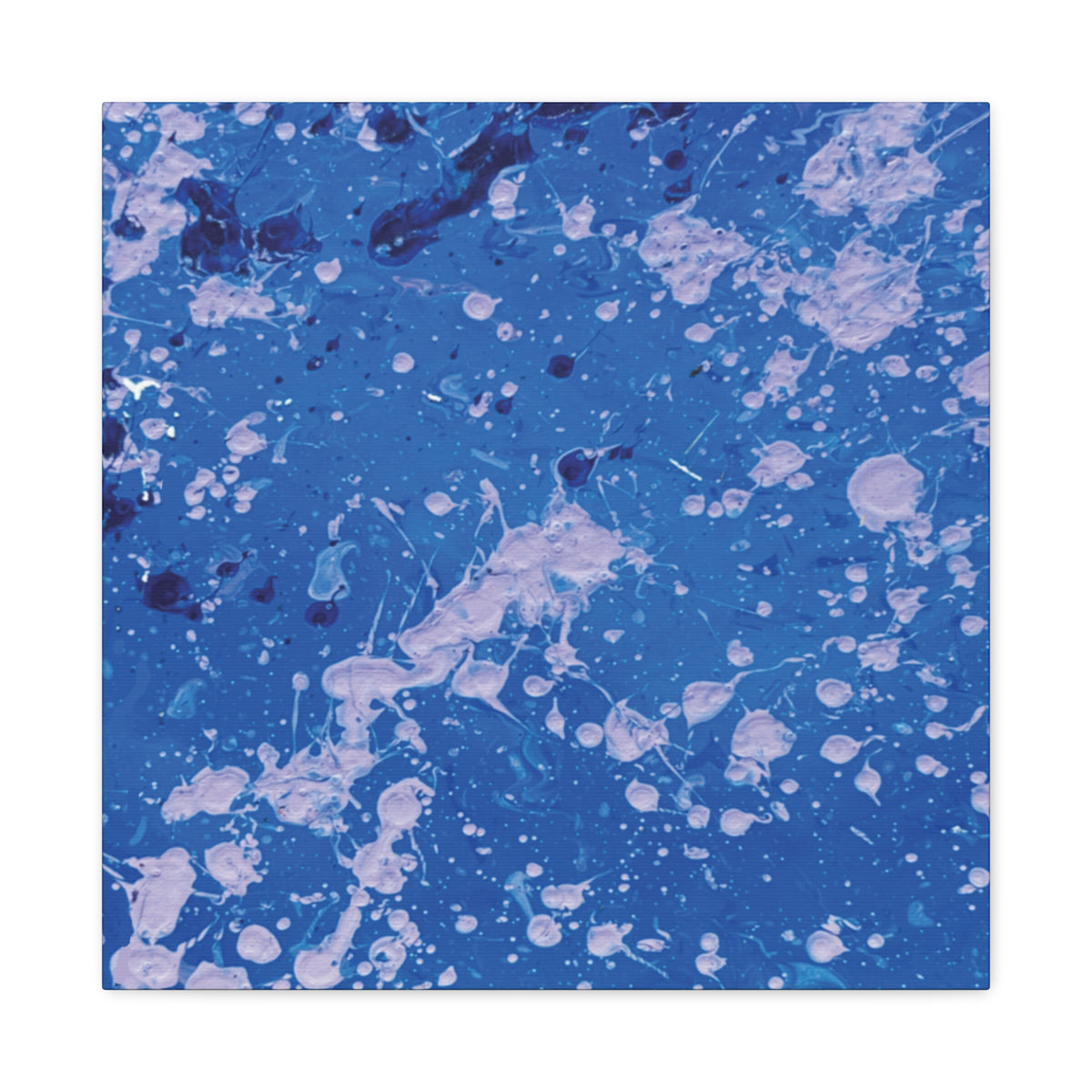 Blue Abstract Splatter Canvas Print  Dots (Matte Stretched 1.25")