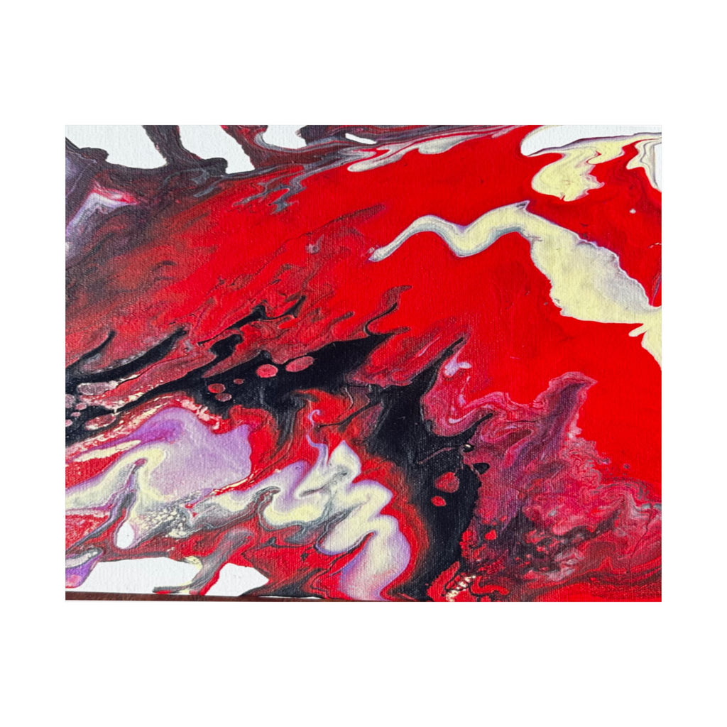 Power Abstract Red Fluid Art Matte Poster (Horizontal)