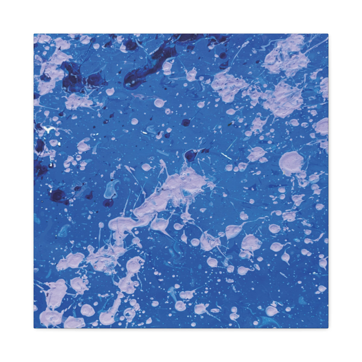 Blue Abstract Splatter Canvas Print  Dots (Matte Stretched 1.25")