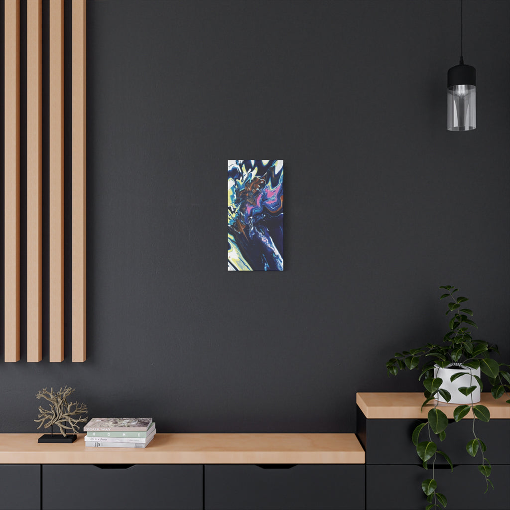 Change Abstract Blue Fluid Art Matte Canvas Print (Stretched Wall Art)