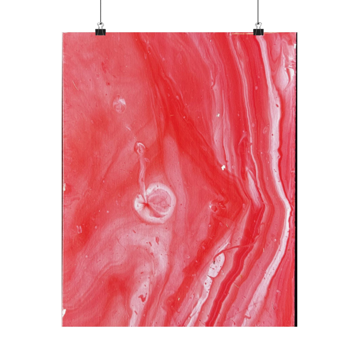Red Marble Mars Matte Vertical Poster Abstract Red & Cream Wall Art