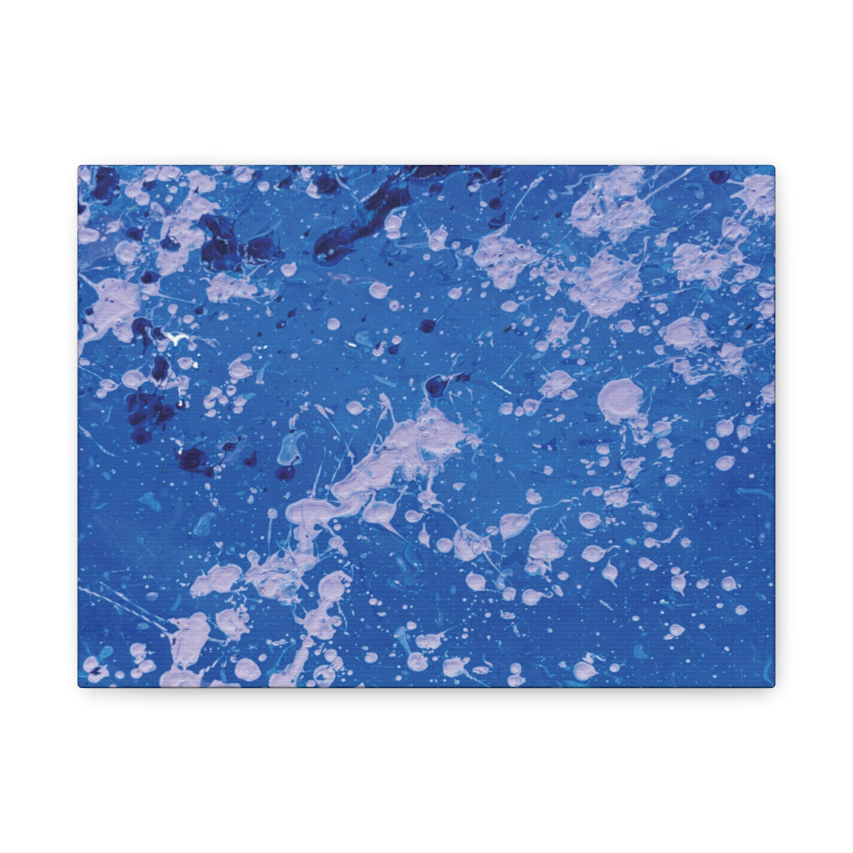 Blue Abstract Splatter Canvas Print  Dots (Matte Stretched 1.25")
