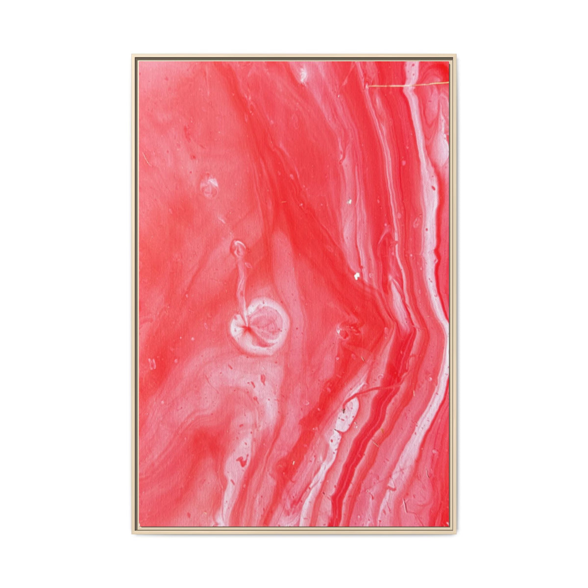 Mars Abstract Red Marble Matte Canvas Print (Framed)