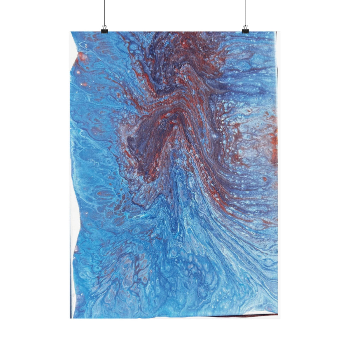 Abstract Blue Resin Art Poster Matte Vertical Wall Art
