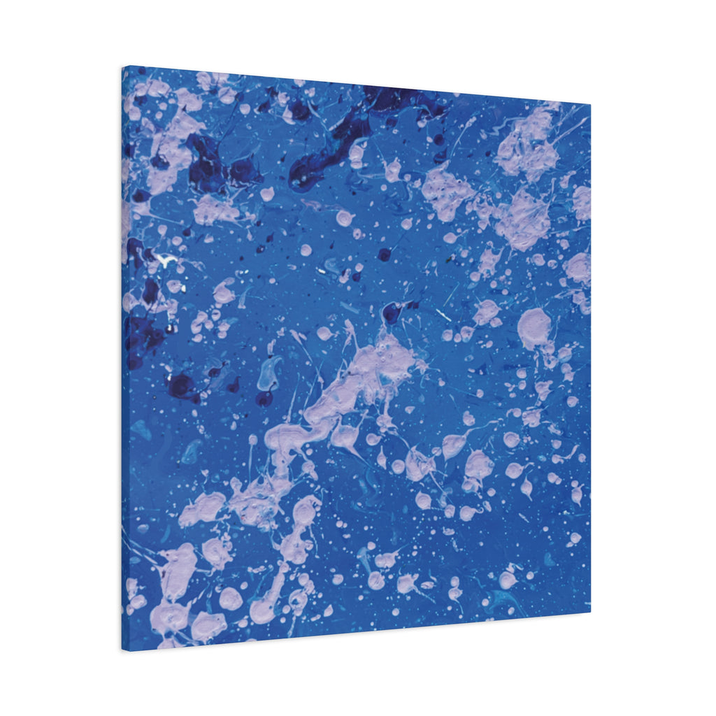 Blue Abstract Splatter Canvas Print  Dots (Matte Stretched 1.25")