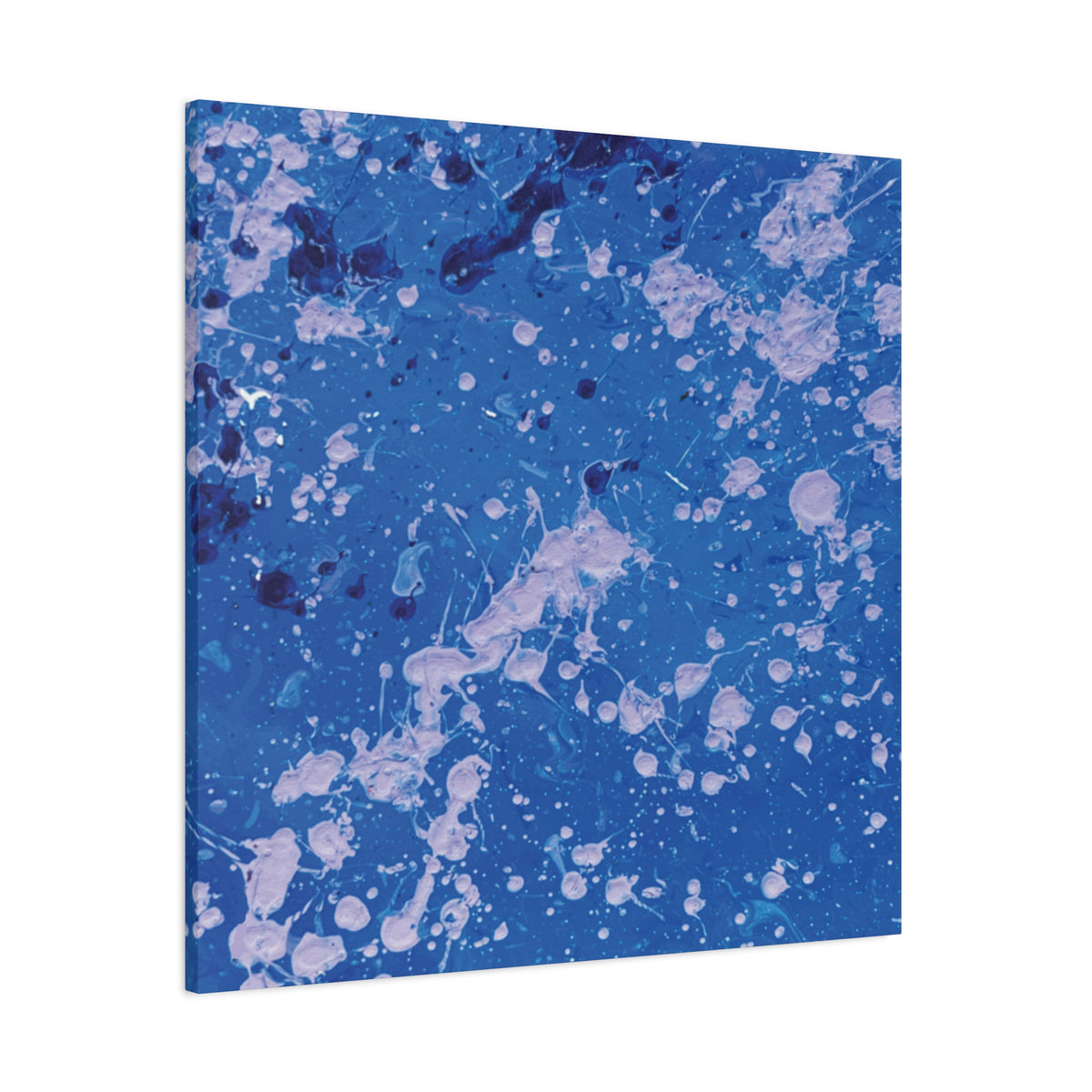 Blue Abstract Splatter Canvas Print  Dots (Matte Stretched 1.25")
