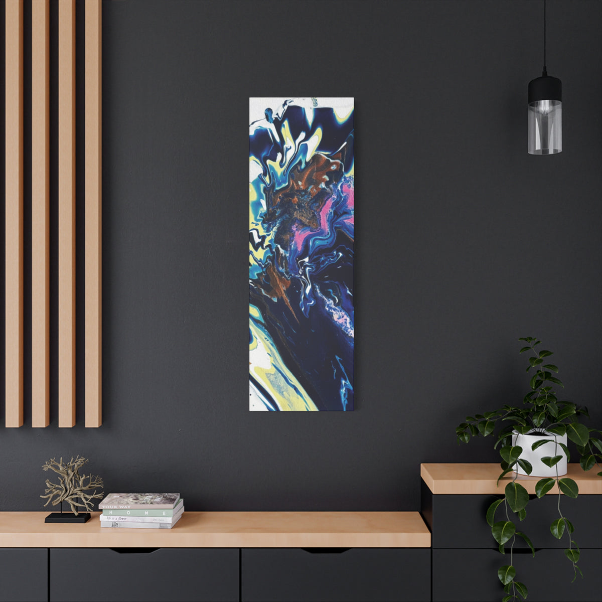 Change Abstract Blue Fluid Art Matte Canvas Print (Stretched Wall Art)