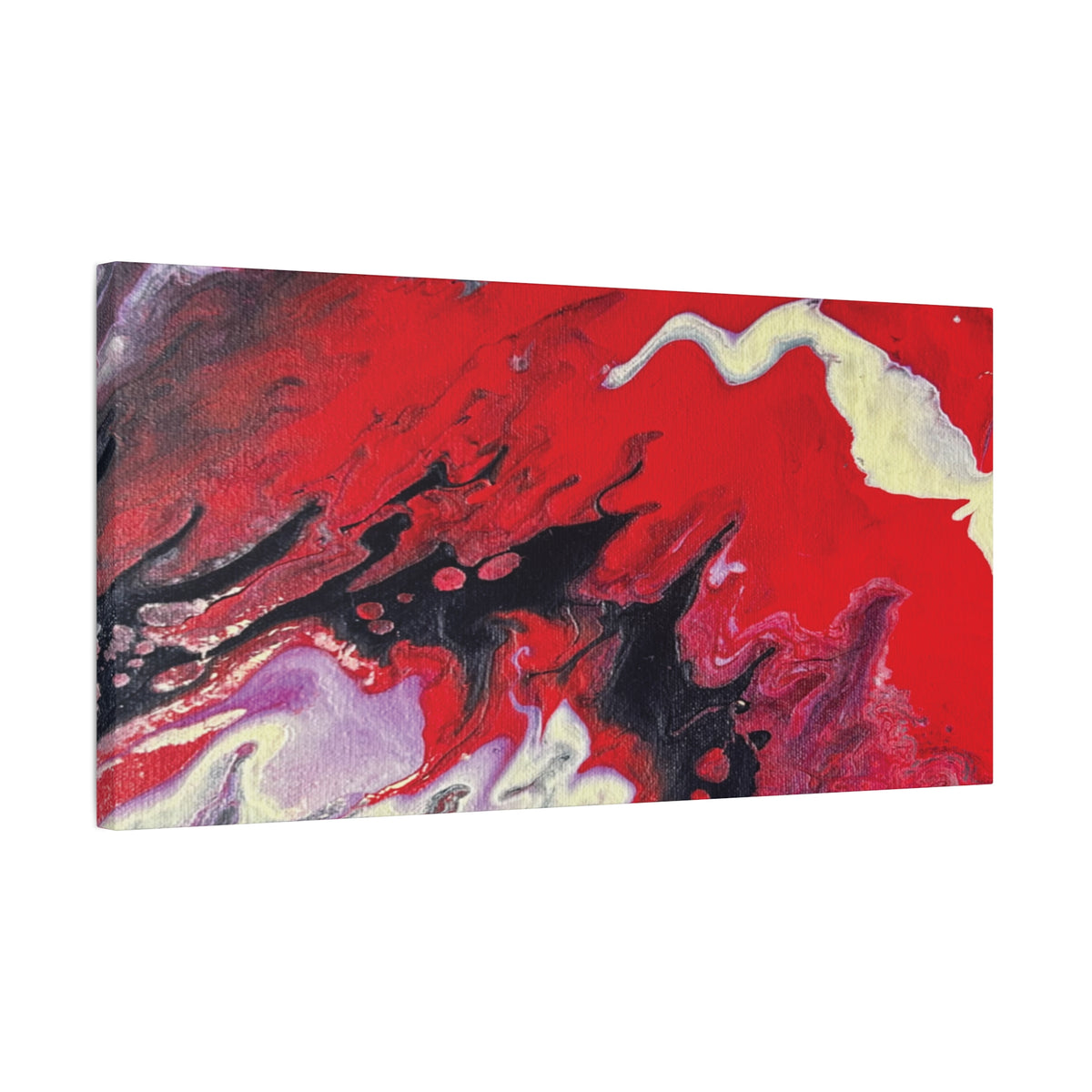 Power Abstract Red Fluid Art Canvas Print (Matte Stretched 1.25")