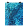 Abstract Ocean Blue Matte Poster Vertical Wall Art Print