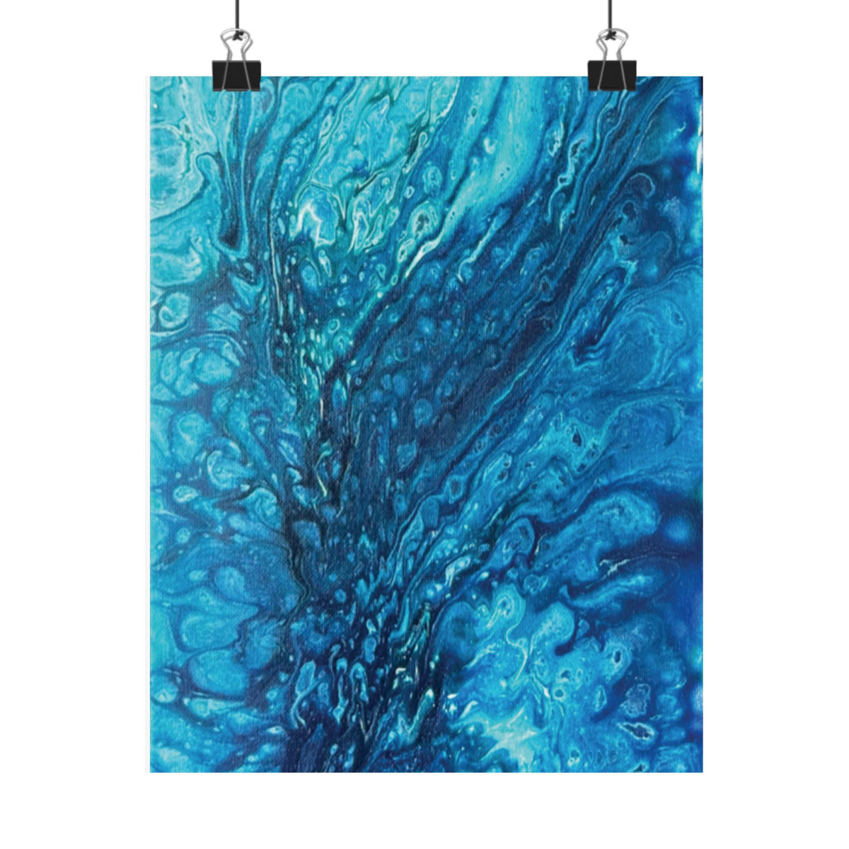Abstract Ocean Blue Matte Poster Vertical Wall Art Print