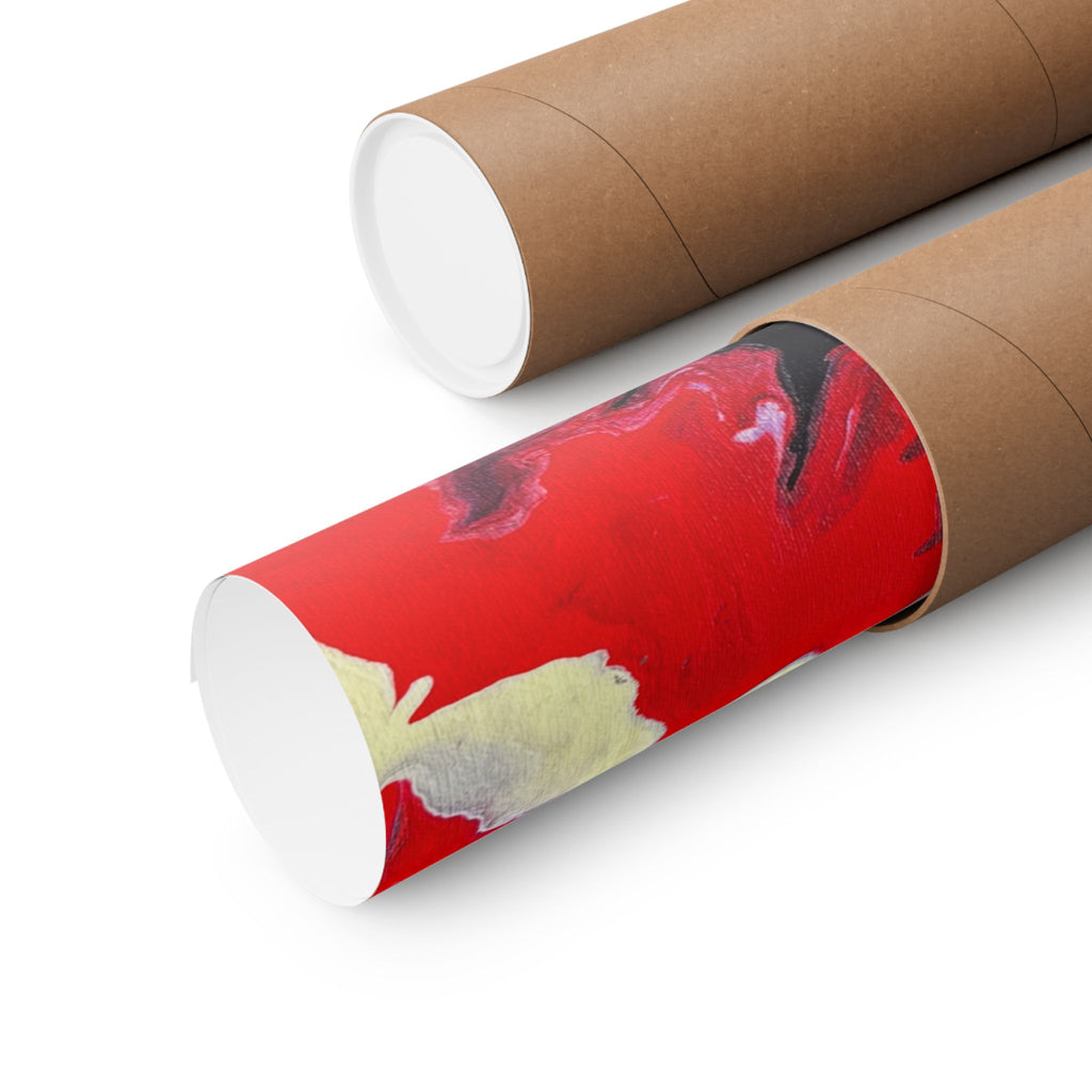 Power Abstract Red Fluid Art Matte Poster (Horizontal)