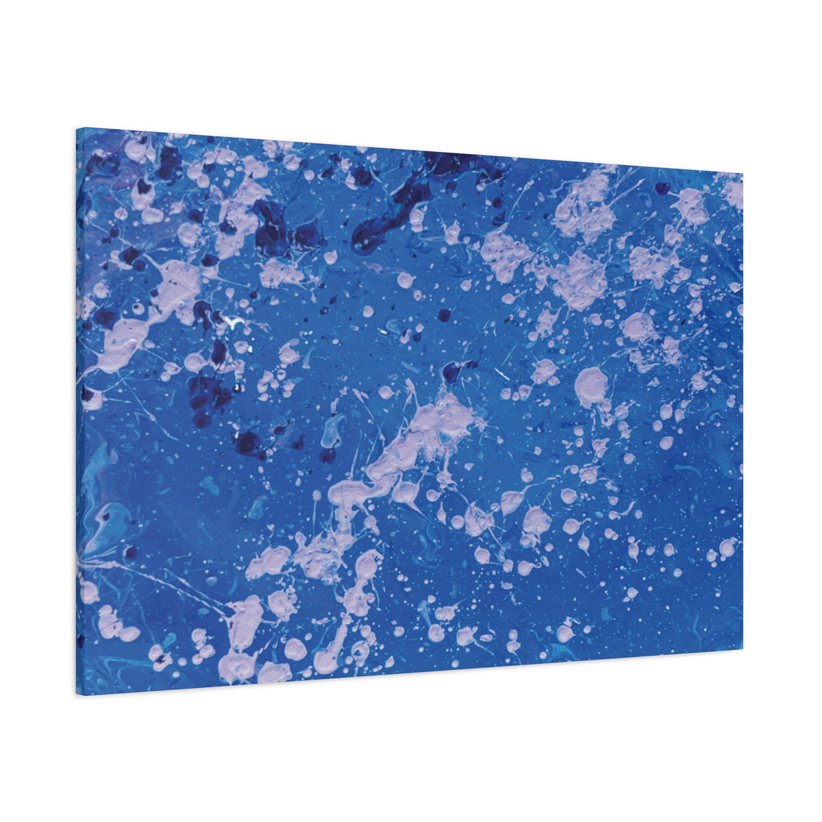 Blue Abstract Splatter Canvas Print  Dots (Matte Stretched 1.25")