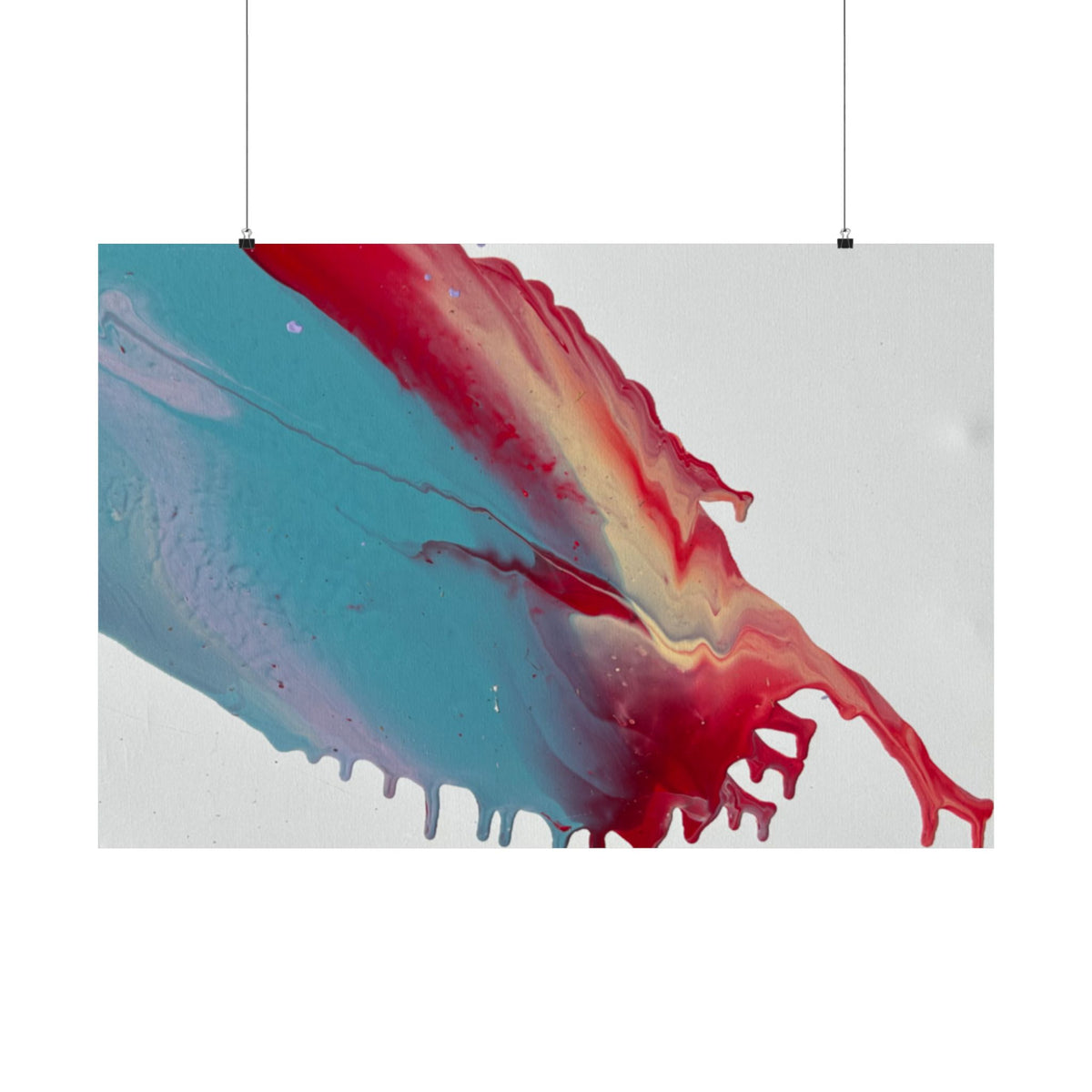 Abstract Paint Splash Matte Horizontal Poster Ceiling Colorful Fluid Art Wall Print