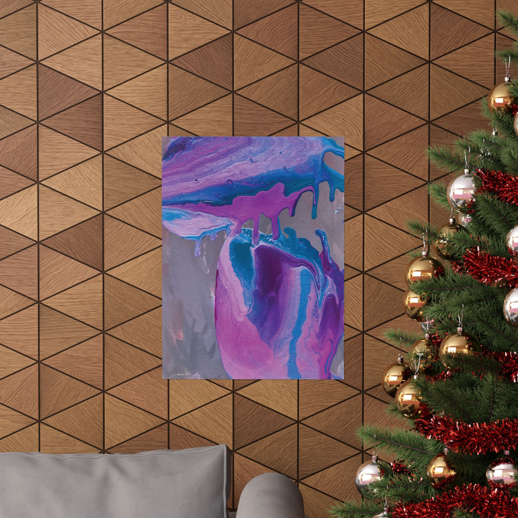 Wave Abstract Purple Fluid Art Matte Poster