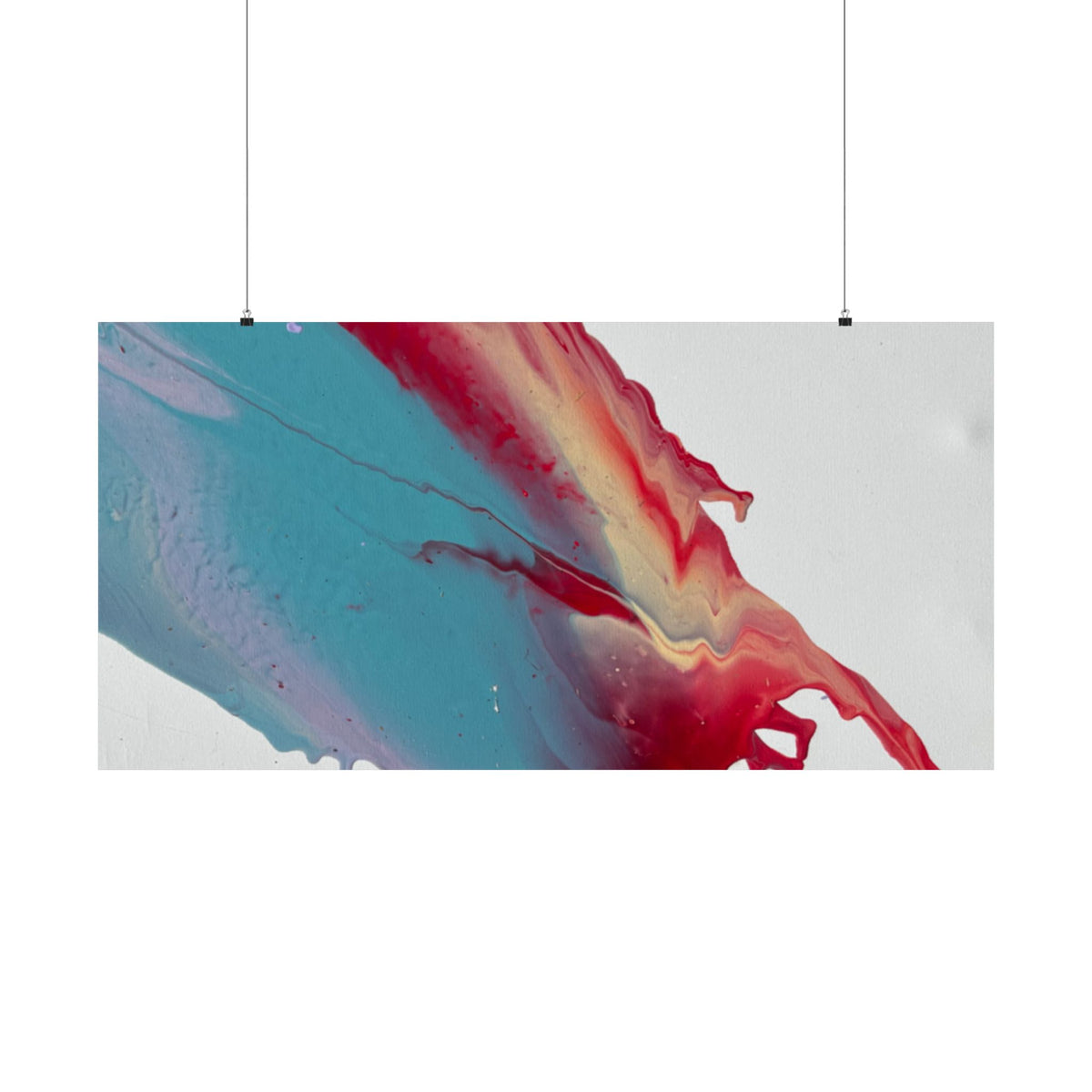 Abstract Paint Splash Matte Horizontal Poster Ceiling Colorful Fluid Art Wall Print