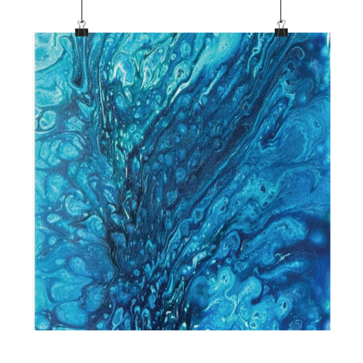 Abstract Ocean Blue Matte Poster Vertical Wall Art Print