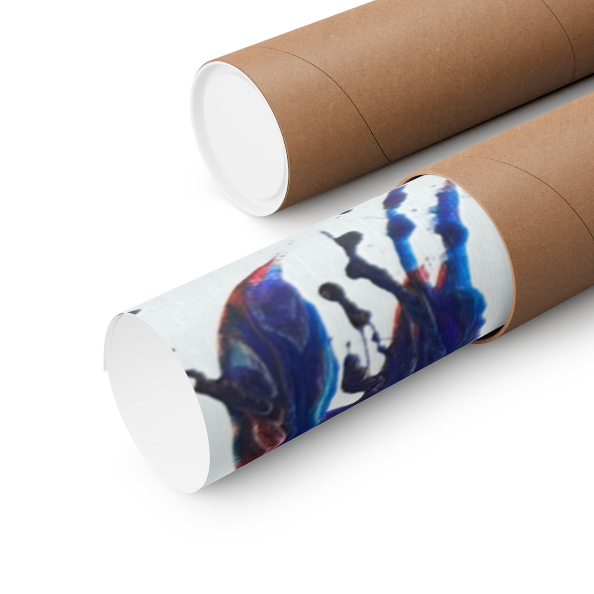 Abstract Red & Blue Matte Poster Universe Horizontal Modern Art Print