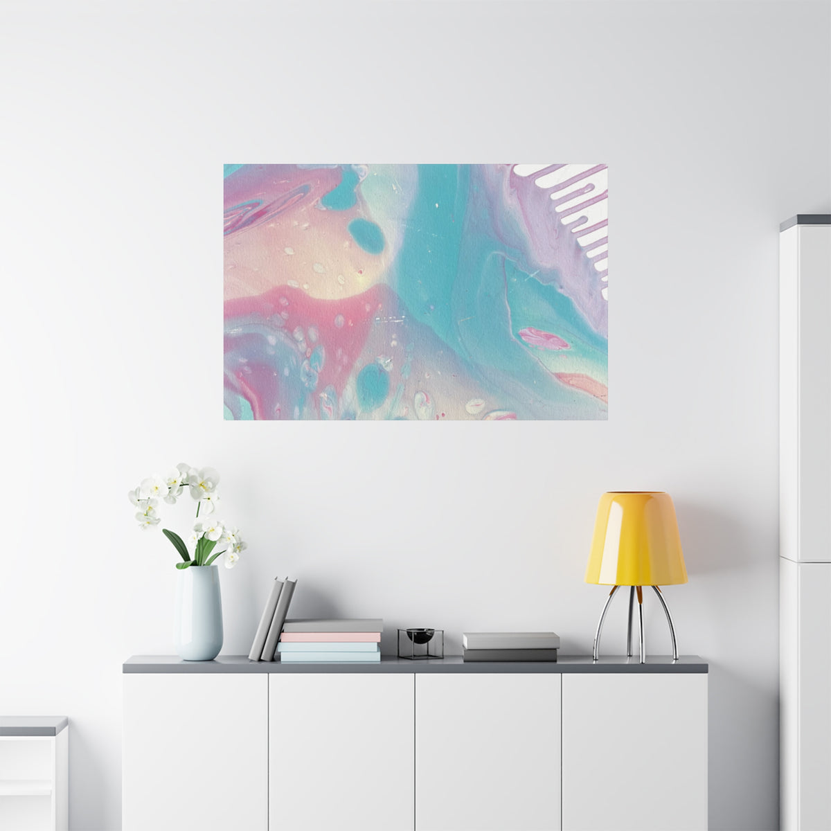 Pastel Fluid Animal Canvas Print Abstract Acrylic Pour Wall Art