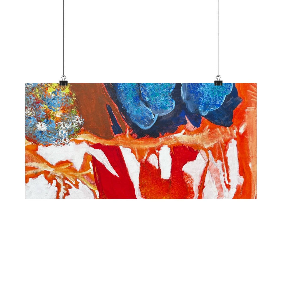 Abstract Color Splash Matte Poster Vibrant Horizontal Modern Wall Art