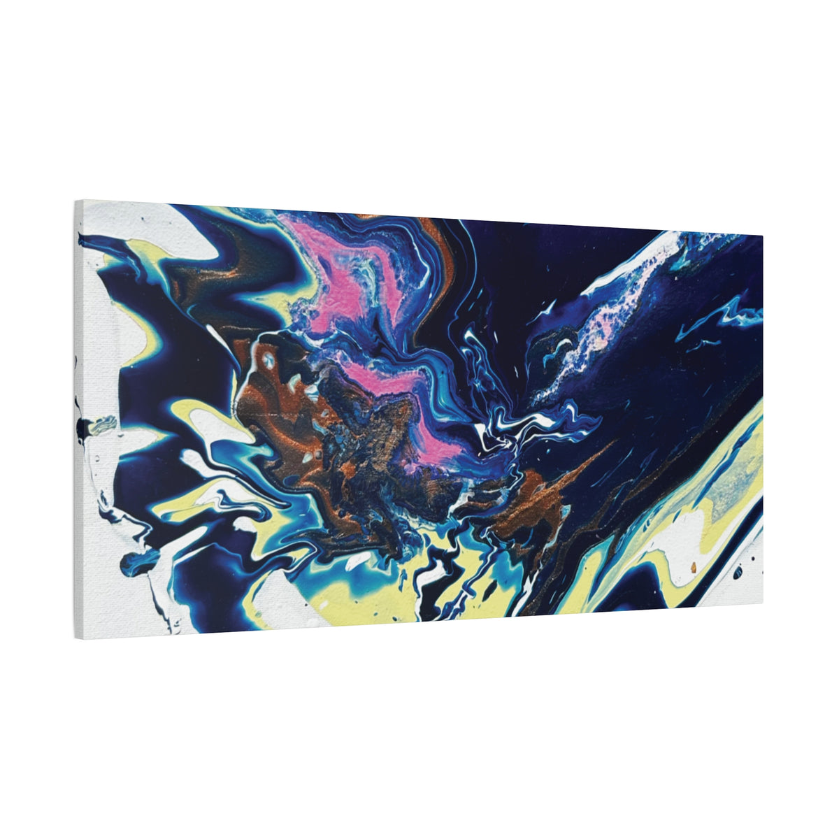 Change Abstract Blue Fluid Art Matte Canvas Print (Stretched Wall Art)