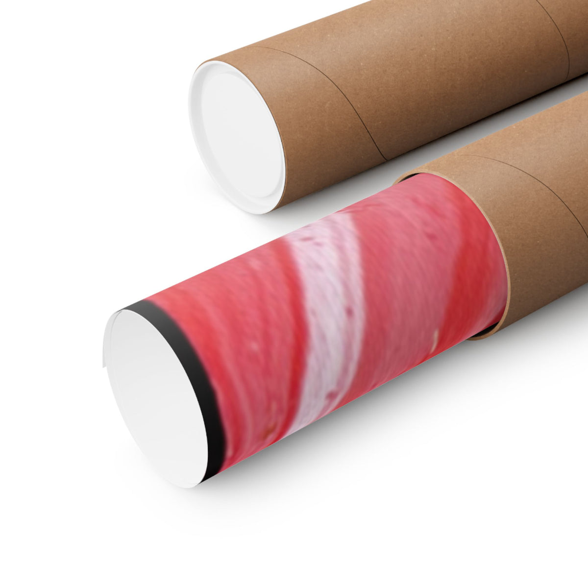 Red Marble Mars Matte Vertical Poster Abstract Red & Cream Wall Art