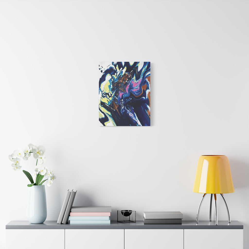 Change Abstract Blue Fluid Art Matte Canvas Print (Stretched Wall Art)
