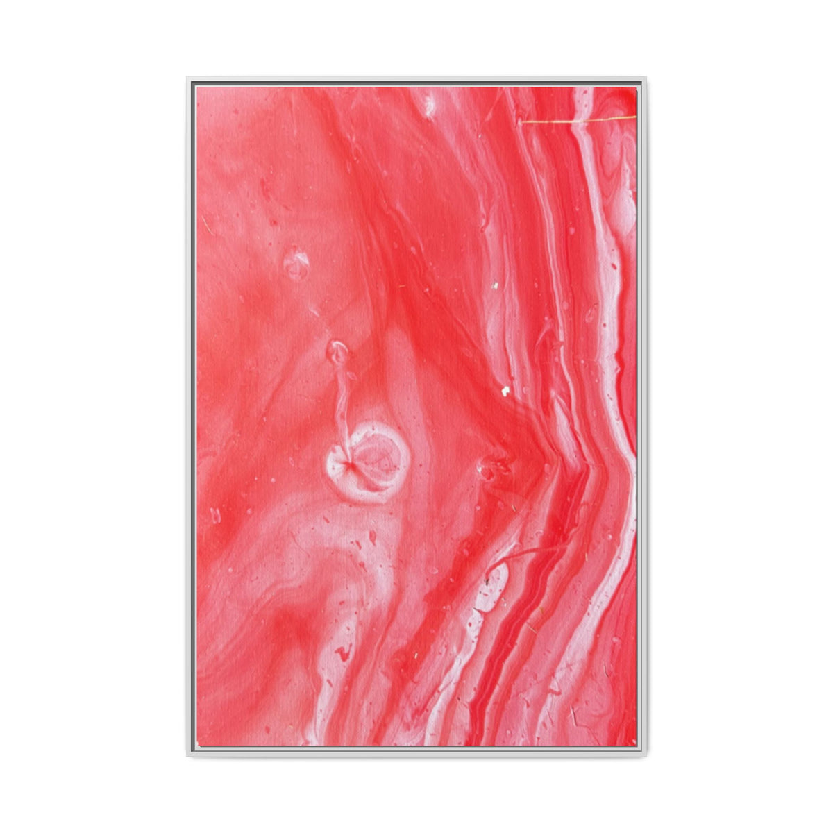 Mars Abstract Red Marble Matte Canvas Print (Framed)