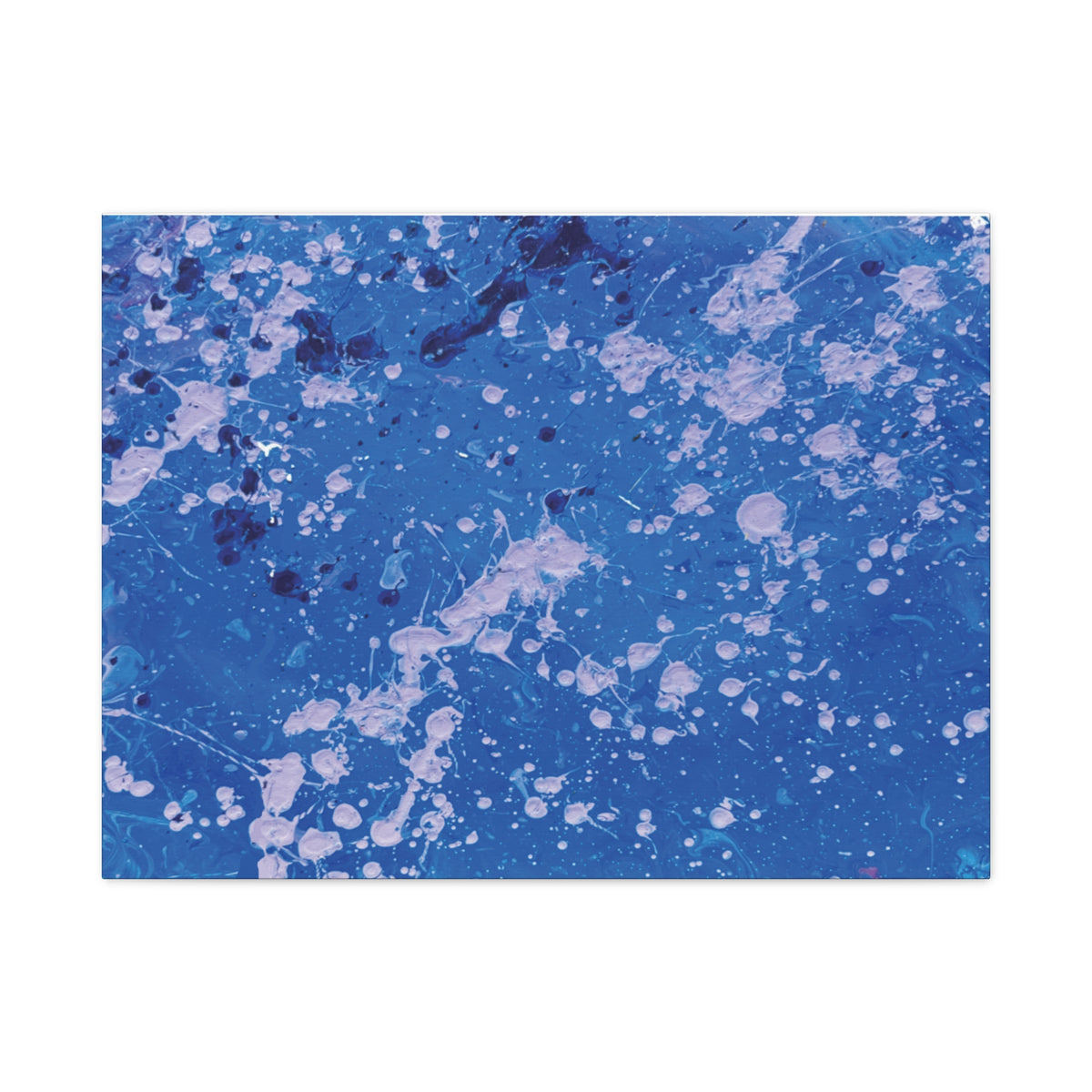 Blue Abstract Splatter Canvas Print  Dots (Matte Stretched 1.25")