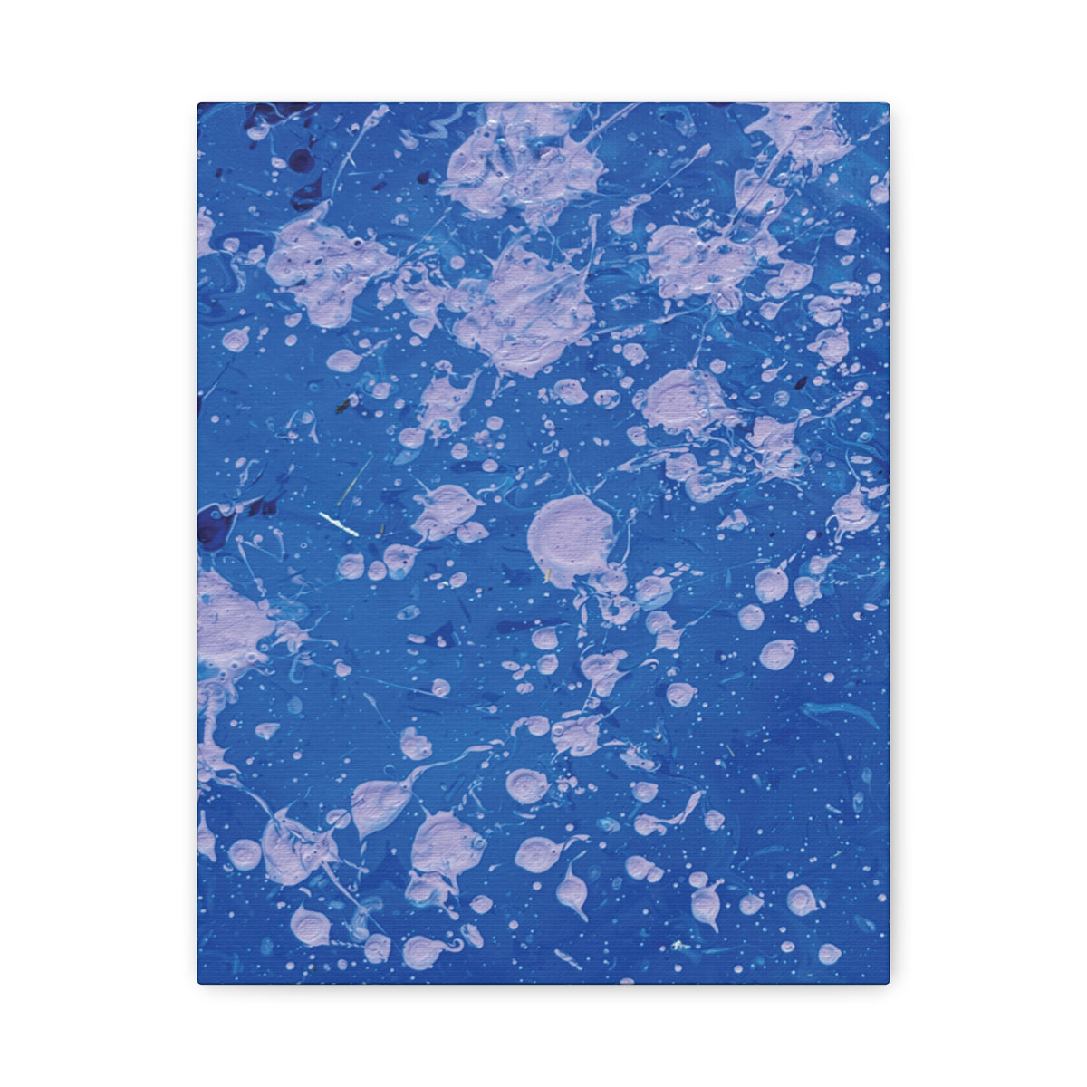 Blue Abstract Splatter Canvas Print  Dots (Matte Stretched 1.25")
