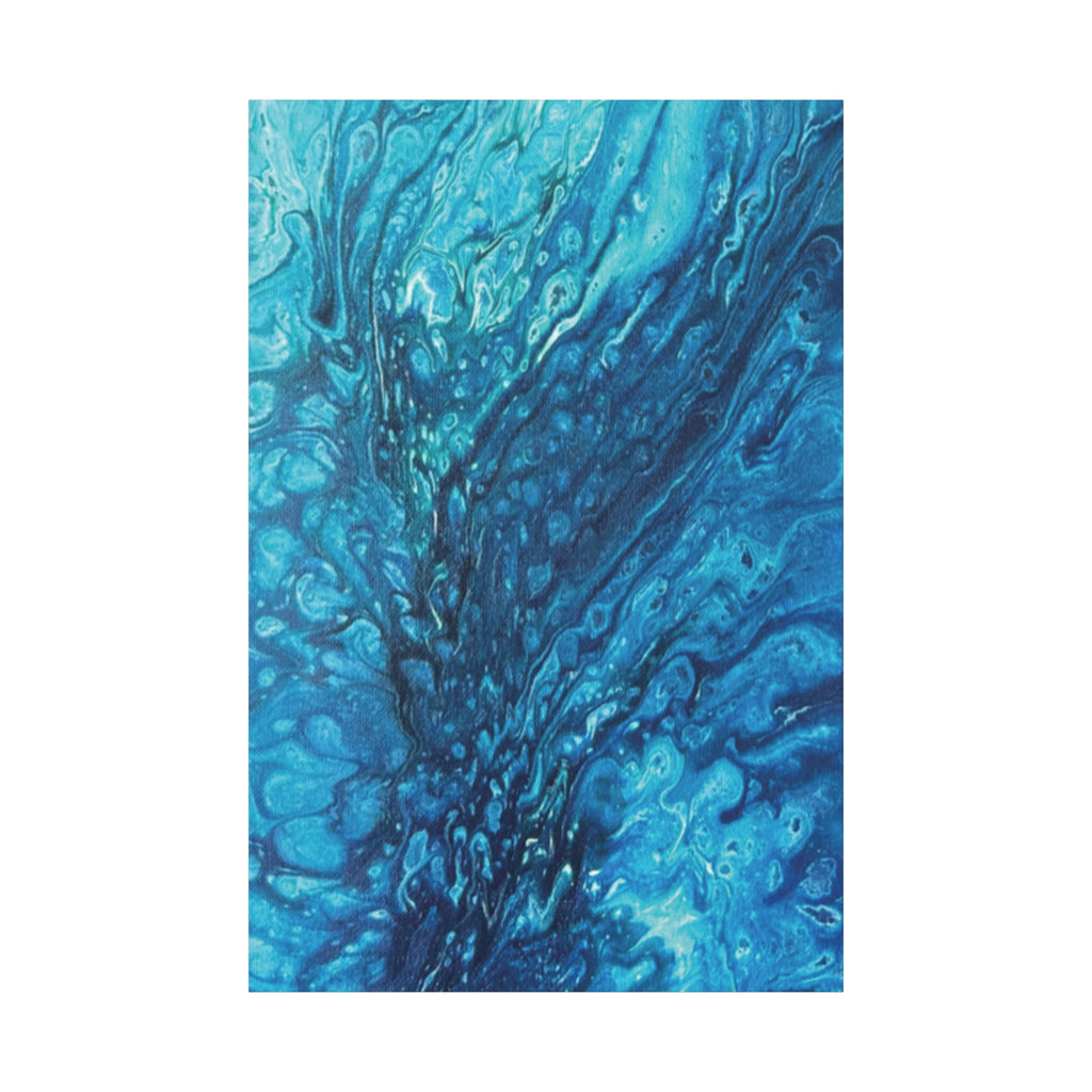 Blue Ocean Abstract Canvas Print Matte Stretched Wall Art
