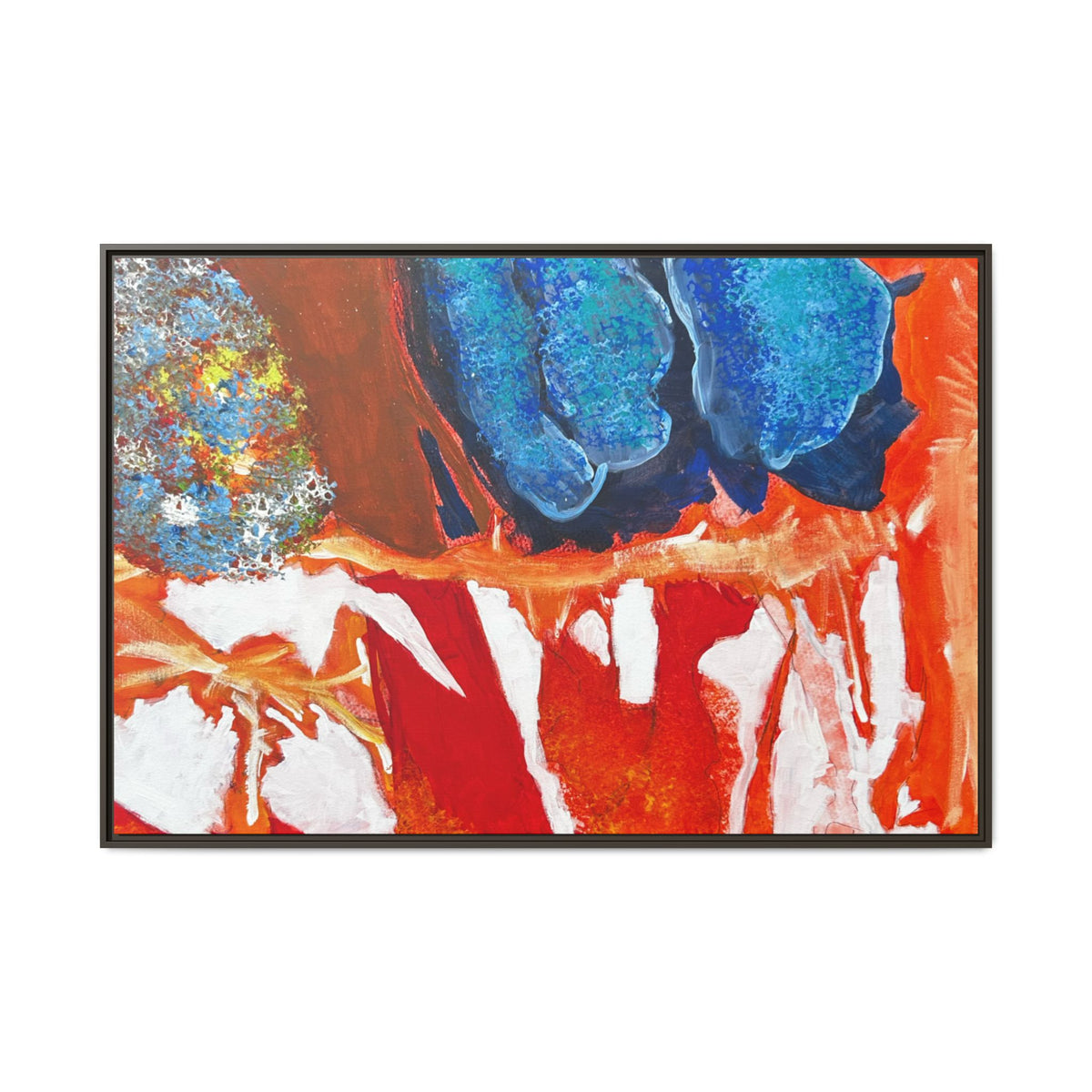 Abstract Color Burst Framed Canvas Print