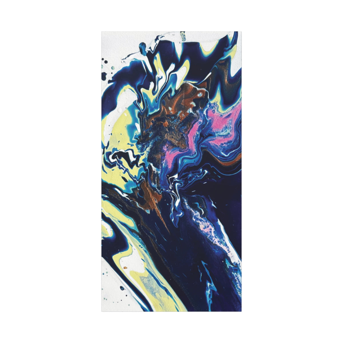 Change Abstract Blue Fluid Art Matte Canvas Print (Stretched Wall Art)