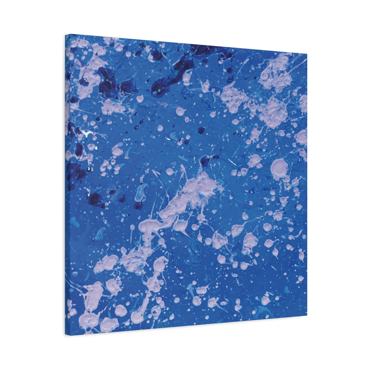 Blue Abstract Splatter Canvas Print  Dots (Matte Stretched 1.25")