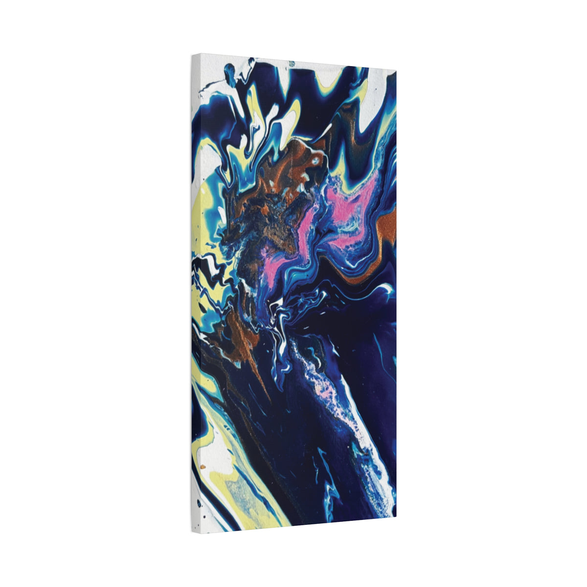 Change Abstract Blue Fluid Art Matte Canvas Print (Stretched Wall Art)