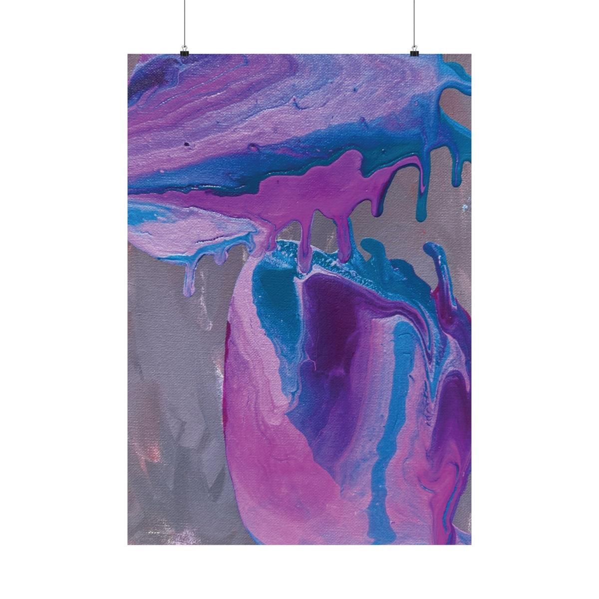 Wave Abstract Purple Fluid Art Matte Poster