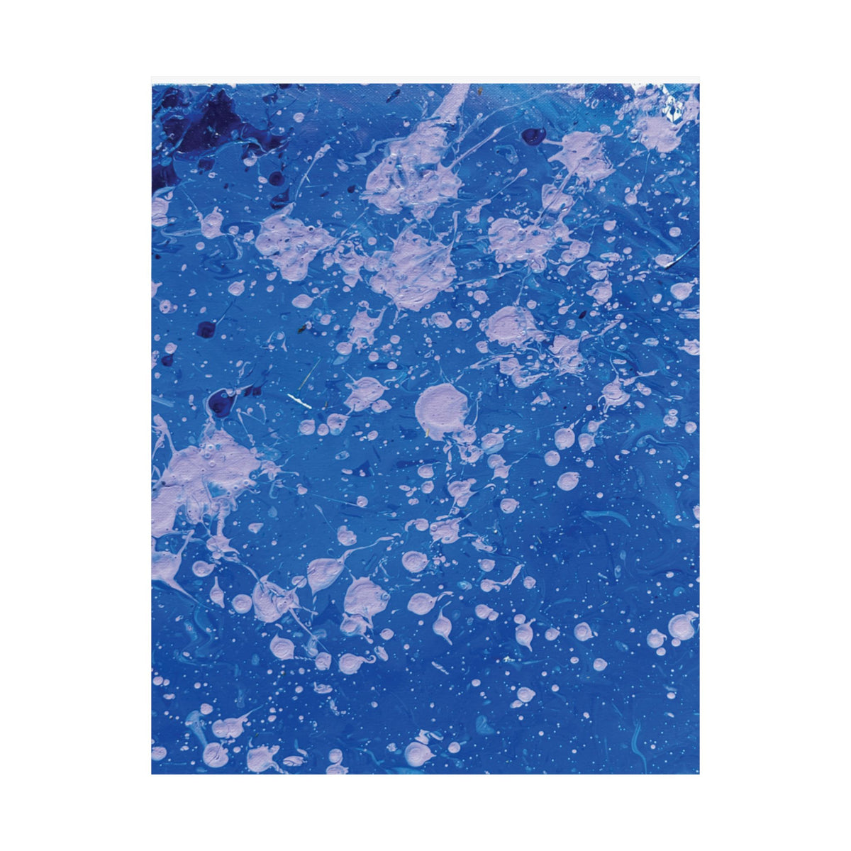 Abstract Blue Paint Splatter Matte Poster Dots Vertical Modern Wall Art