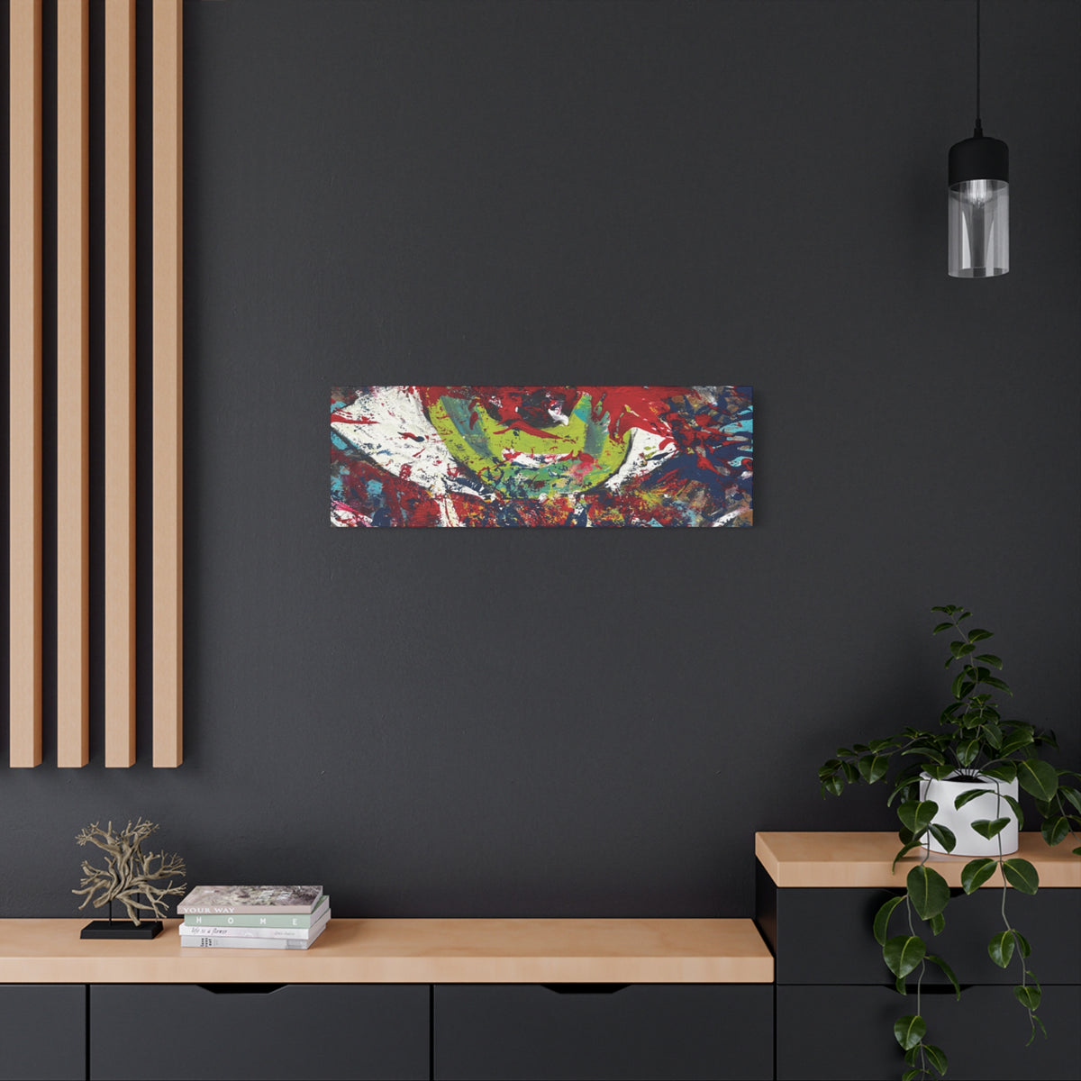 Abstract Burst Matte Canvas Print Eye Colorful Modern Wall Art, Stretched 1.25"