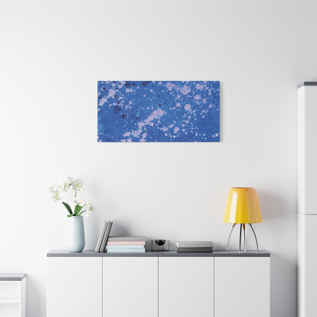 Blue Abstract Splatter Canvas Print  Dots (Matte Stretched 1.25")
