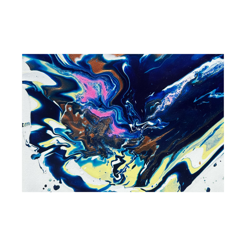 Abstract Blue Marble Matte Poster Change Horizontal Fluid Art Print
