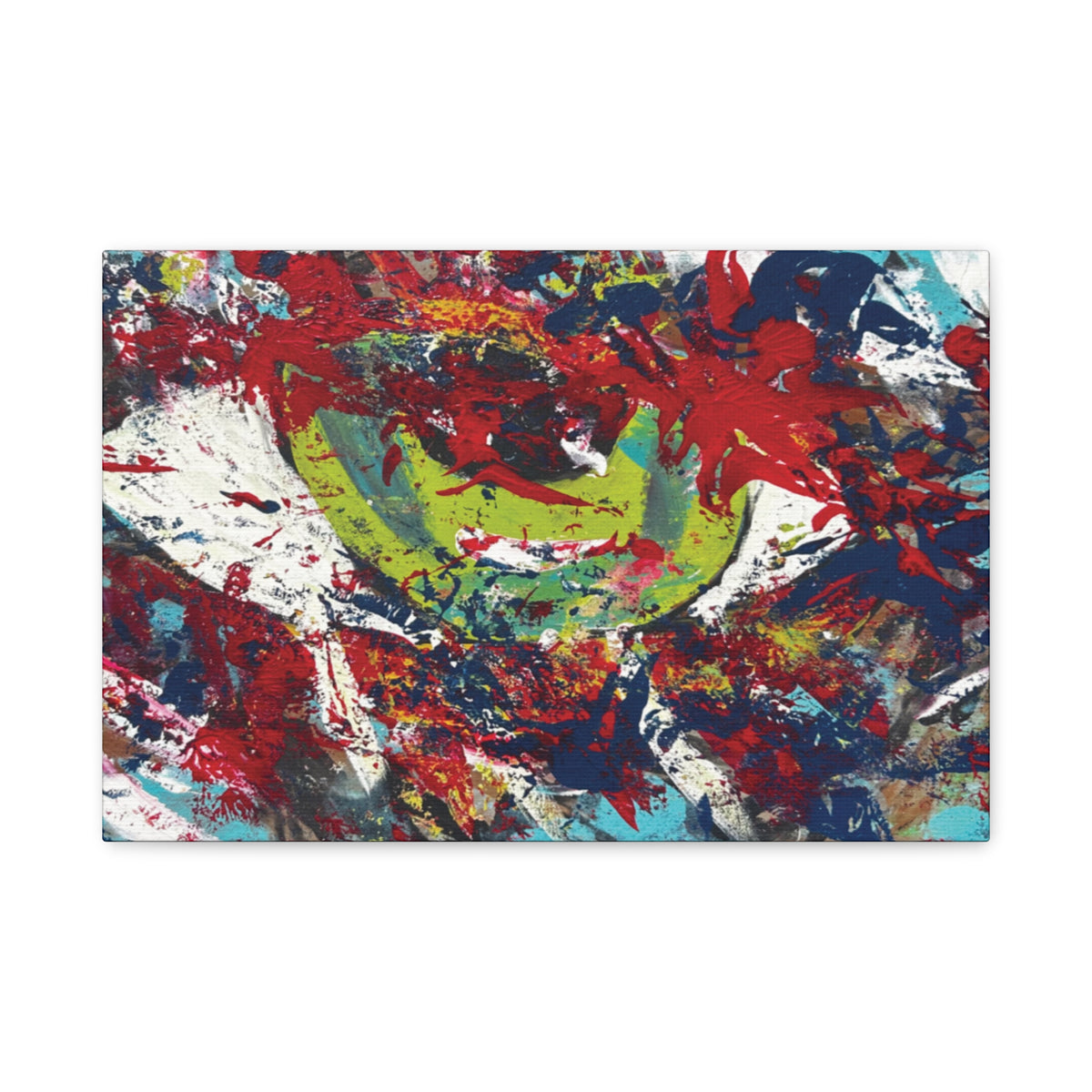 Abstract Burst Matte Canvas Print Eye Colorful Modern Wall Art, Stretched 1.25"