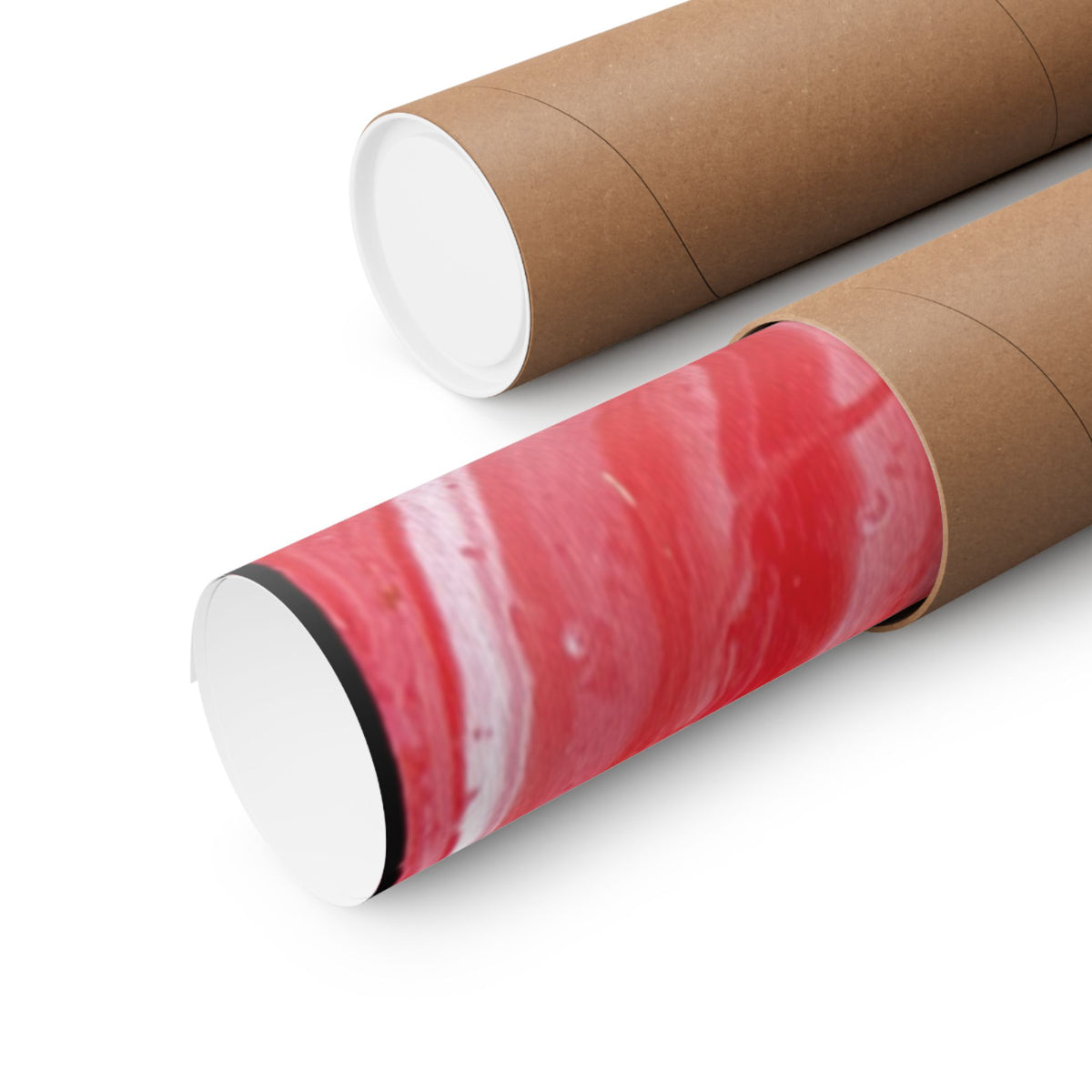 Red Marble Mars Matte Vertical Poster Abstract Red & Cream Wall Art