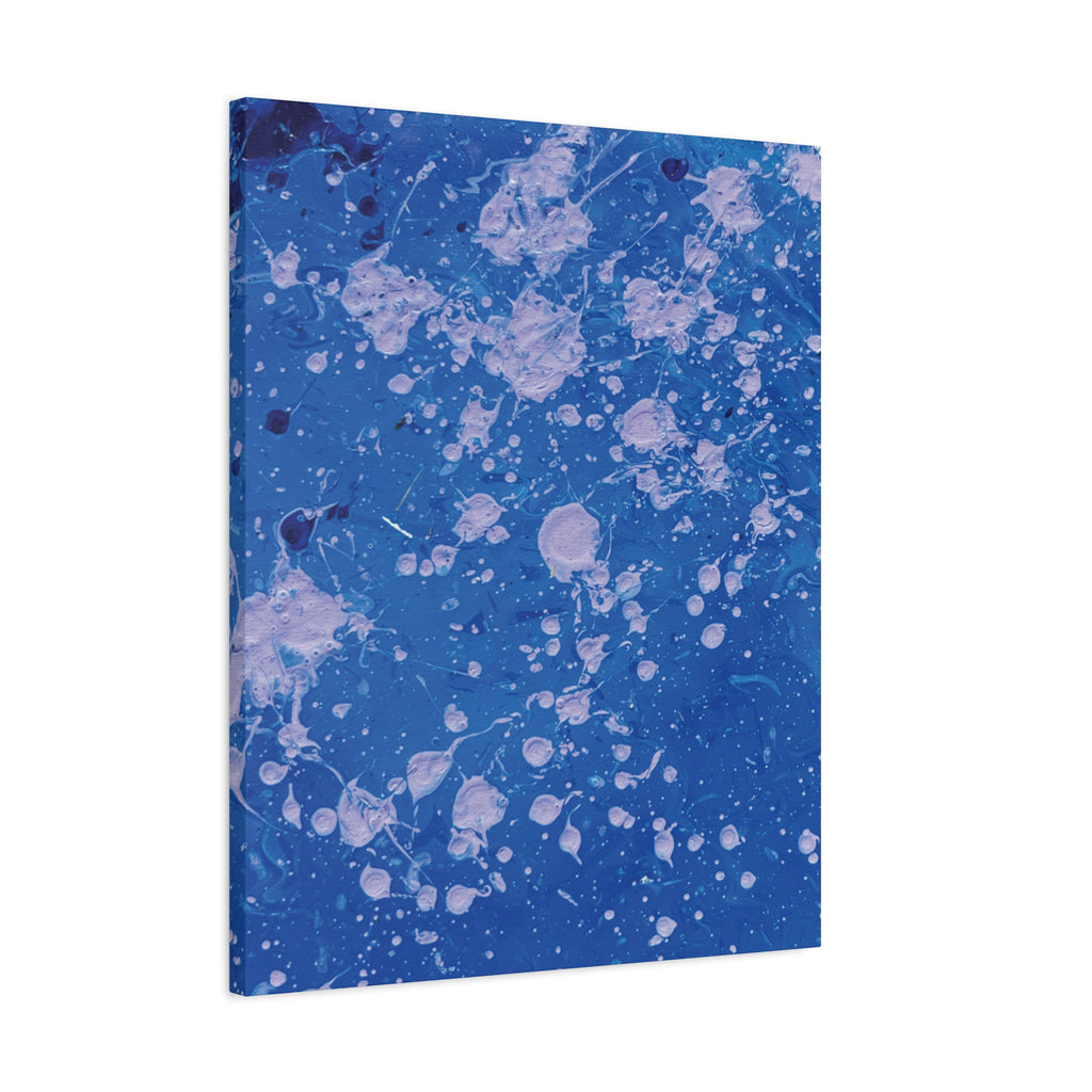 Blue Abstract Splatter Canvas Print  Dots (Matte Stretched 1.25")
