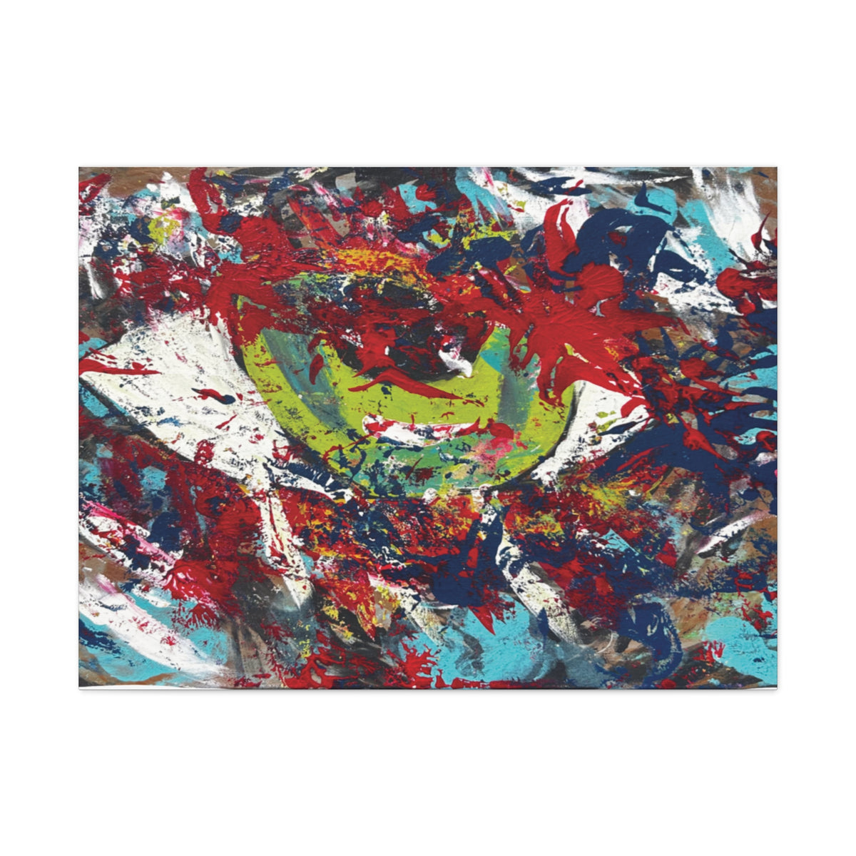 Abstract Burst Matte Canvas Print Eye Colorful Modern Wall Art, Stretched 1.25"
