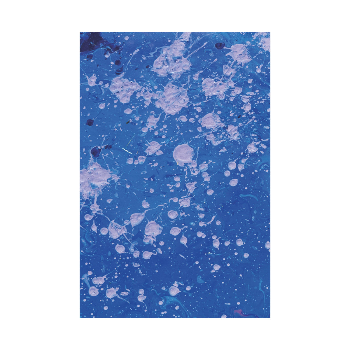 Blue Abstract Splatter Canvas Print  Dots (Matte Stretched 1.25")