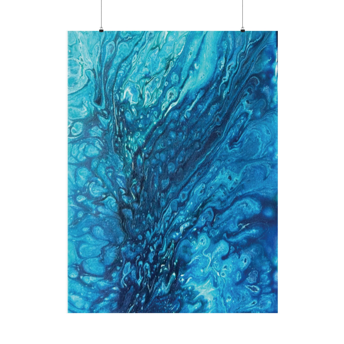 Abstract Ocean Blue Matte Poster Vertical Wall Art Print