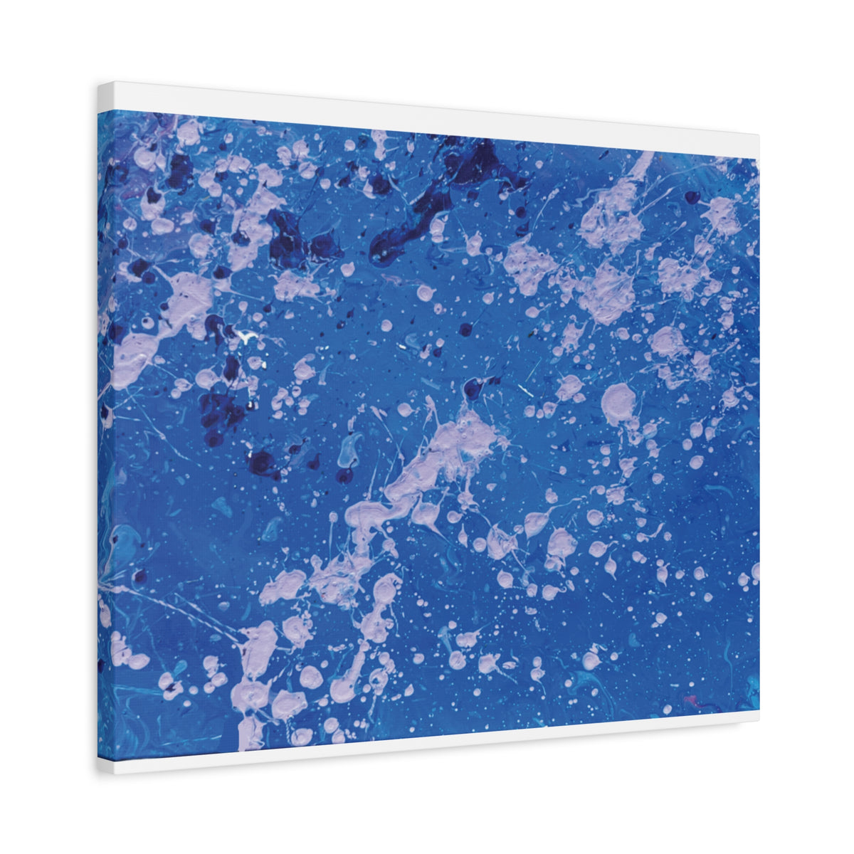 Blue Abstract Splatter Canvas Print  Dots (Matte Stretched 1.25")