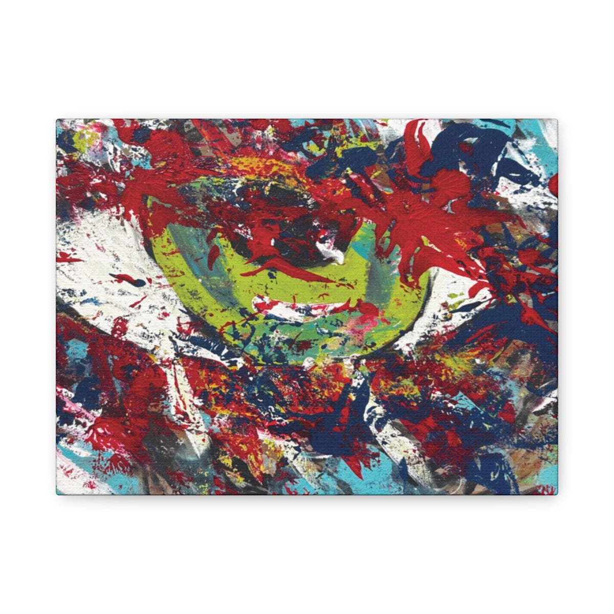 Abstract Burst Matte Canvas Print Eye Colorful Modern Wall Art, Stretched 1.25"