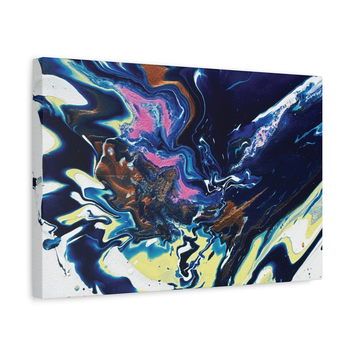 Change Abstract Blue Fluid Art Matte Canvas Print (Stretched Wall Art)