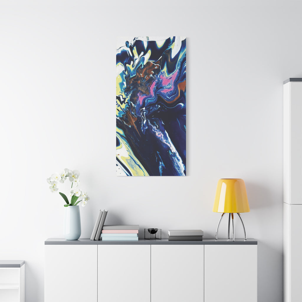 Change Abstract Blue Fluid Art Matte Canvas Print (Stretched Wall Art)