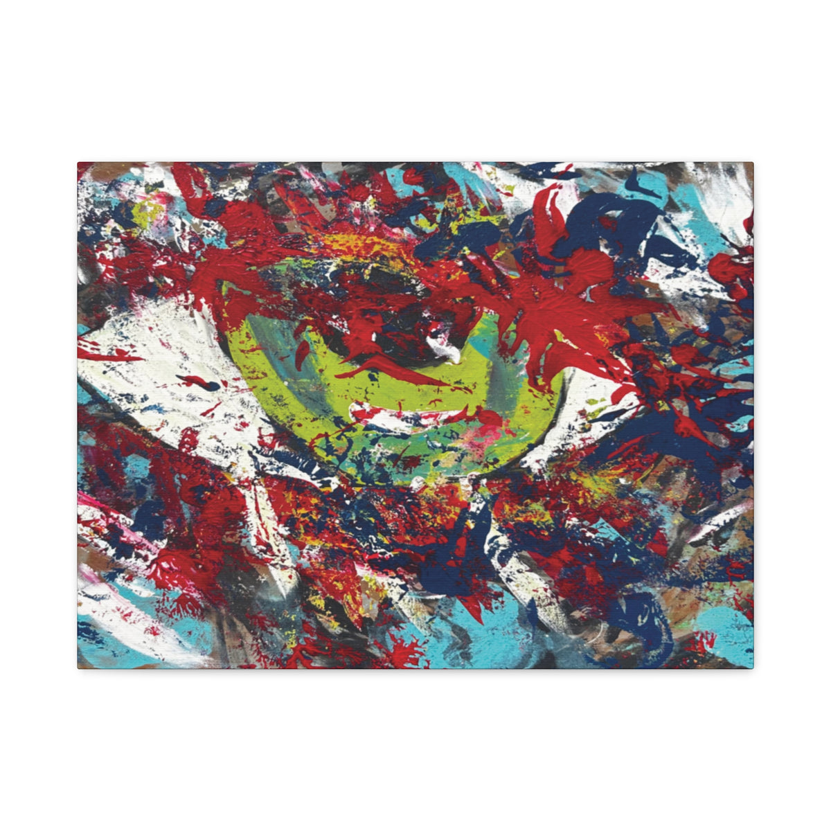 Abstract Burst Matte Canvas Print Eye Colorful Modern Wall Art, Stretched 1.25"